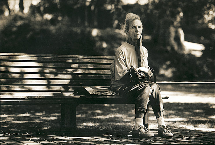 Lady on bench, Richmond, London